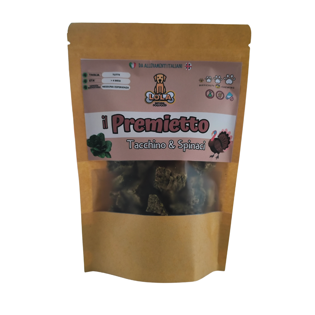 IL PREMIETTO Tacchino e Spinaci - Premietto SemiUmido da Addestramento